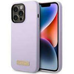 Guess GUHMP14LSBPLU iPhone 14 Pro 6.1" purple/purple hard case Silicone Logo Plate MagSafe
