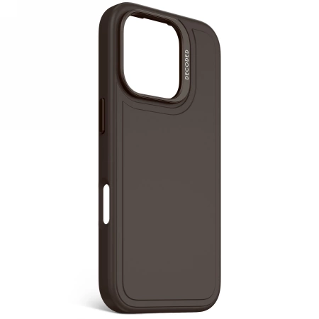 Decoded Antimicrobial Silicone Stacks Backcover Case mit MagSafe für iPhone 16 Pro – Dunkelbraun