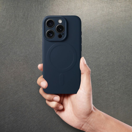 Futerał Silicone Mag Cover kompatybilny z MagSafe do IPHONE 15 PRO tytanowy niebieski