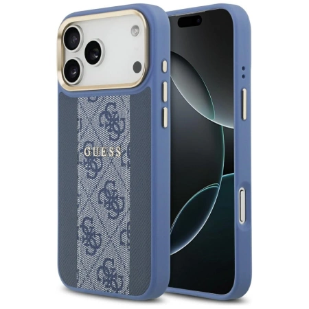 Guess 4G Stripe MagSafe Case für iPhone 17 Pro Max - Blau