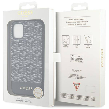 Guess GUHMN61HGCFSEK iPhone 11 / Xr 6.1" black/black hardcase GCube Stripes MagSafe