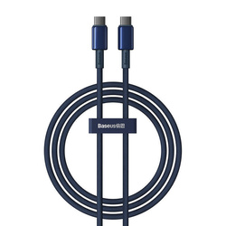 Kabel 100W 5A 1m USB-C - USB-C Baseus Tungsten Glod niebieski