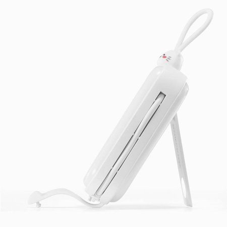 Joyroom power bank with USB C and Lightning cables and stand Cutie Series 10000mAh 22.5W white (JR-L008)