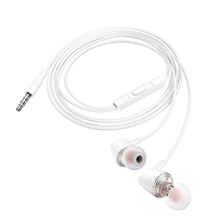 HOCO słuchawki przewodowe Jack 3,5 mm z mikrofonem M107 białe