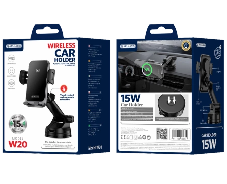 JELLICO car holder with wireless charging W20 15W Black