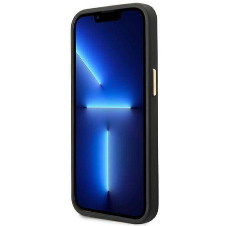 Original Case IPHONE 14 PLUS Guess Hard Case 4G Vintage Gold Logo (GUHCP14MHG4SHK) black