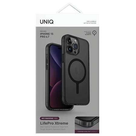 Etui UNIQ LifePro Xtreme Magclick Charging do iPhone 15 Pro Max - szare