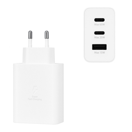 LITTE ŁADOWARKA SIECIOWA PD 2xUSB-C 1xUSB T6530 65W BIAŁA (45)