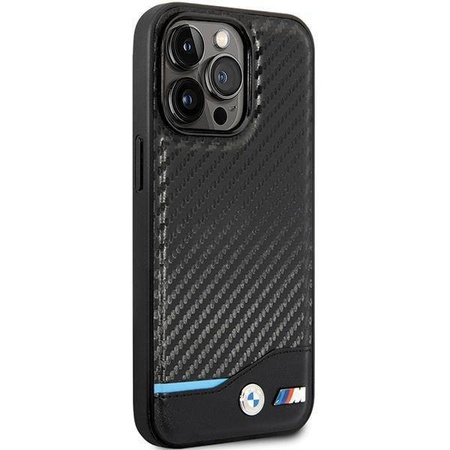 Hülle BMW BMHCP13X22NBCK iPhone 13 Pro Max 6,7&quot; schwarz/schwarz Hardcase Leder Carbon