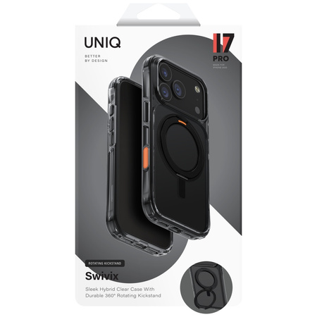 Etui UNIQ Swivix do iPhone 17 Pro 360 Rotating Kickstand czarny