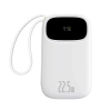 Powerbank Baseus EnerFill FC31 20000mAh 22.5W z wyświetlaczem cyfrowym i 2 wbudowanymi kablami (USB-C + Lightning) - biały