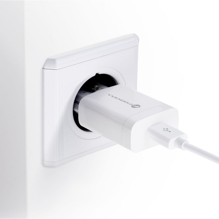 Forcell Ładowarka Sieciowa ze złączem USB A i kablem USB typ C - 2,4A 18W z funkcją Quick Charge 3.0