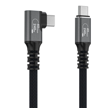 Kabel kątowy Wozinsky WPS3-UY41S USB-C Thunderbolt 4 240W 1m 4K - czarny