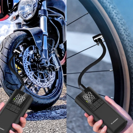 Wozinsky WPEP-8000 Kompressor, elektrische Pumpe, 8000-mAh-Powerbank, Taschenlampe – schwarz