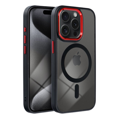 Futerał COLOR EDGE MAG COVER kompatybilny z MagSafe do IPHONE 17 Pro Max czarno czerwony
