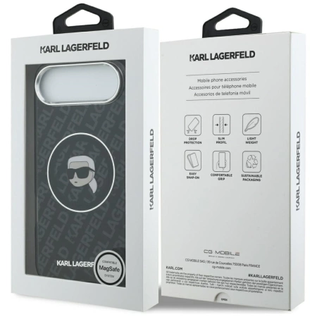 Etui Karl Lagerfeld IML Karl Head Logo MagSafe na iPhone 17 Air - czarne