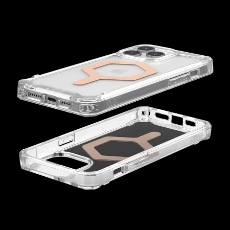 UAG Plyo Magsafe - Schutzhülle für iPhone 15 Pro Max kompatibel mit MagSafe (Eis-Roségold)