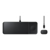 Samsung Wireless Charger Trio Charging Station for Phones / Galaxy Watch / TWS Earphones Black + 25W AC Charger + USB Type C Cable (EP-P6300TBEGEU)