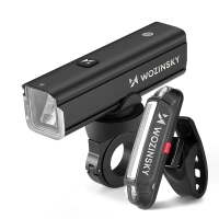 Wozinsky WSBLB3 Front (1000 lm) and Rear USB-C Bike Light Set - Black