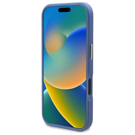 Original Case IPHONE 16 PLUS Guess Hardcase 4G Logo Plate MagSafe (GUHMP16MU4GPRB) blue