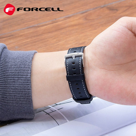 Pasek do Samsung Galaxy Watch Forcell F-Design FS21 skóra ekologiczna 20 mm brązowy