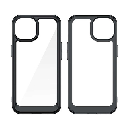 iPhone 15 Plus Outer Space Reinforced Case with Flexible Frame - Black