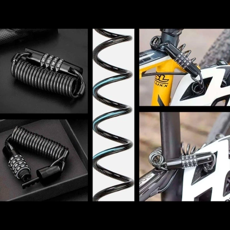 Rockbros T609 Fahrradschloss mit 1,5 m Zahlenkombination – Schwarz