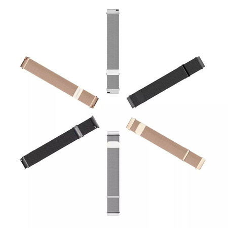 Dux Ducis Magnetarmband für Samsung Galaxy Watch / Huawei Watch / Honor Watch (20 mm Band) Magnetarmband Schwarz (Milanese Version)