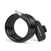 Wozinsky WPB-01R Portable Bike Lock with Anti-Theft Cable and 2 Keys for Electric Bikes and Motorcycles - Black