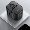 USAMS Ład. siec. 2xUSB T59 20W adapter 4w1 US/AU/EU/UK czarny/black CC179TC01 (US-CC179) Univesal Travel Charger