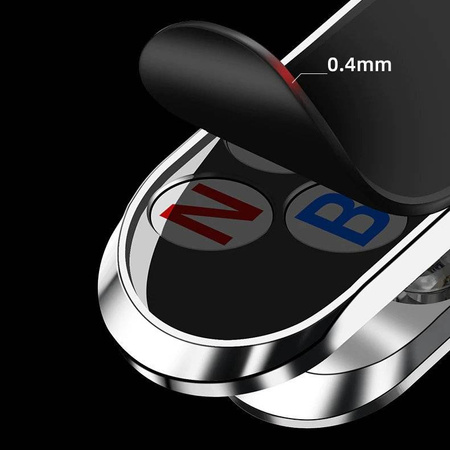 Wozinsky samoprzylepny magnetyczny uchwyt samochodowy 360 na deskę rozdzielczą srebrny (WMH-06)