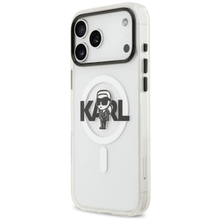 Karl Lagerfeld IML Karl Sketch Logo MagSafe Case for iPhone 17 Pro Max - Transparent