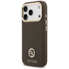 GUESS futerał do IPHONE 17 Pro kompatybilny z MagSafe GUHMP17LPGCRMDEW (PU W/ Grained Strass Logo) brązowy