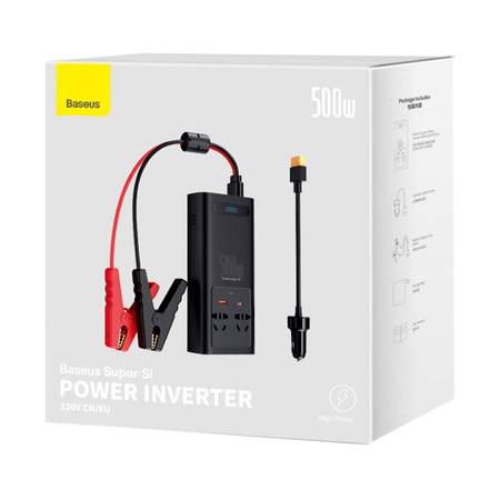 Baseus Auto-Wechselrichter 150W 12V / 500W 220V (EU- und CN-Stecker) schwarz (CGNB000101)