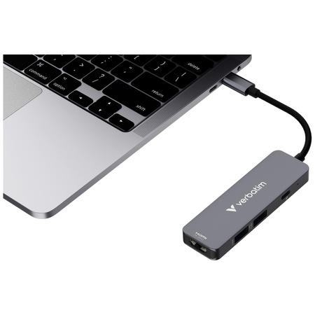 Adapter Hub Verbatim USB-C/HDMI/USB-A     3.2/USB-A 2.0 aluminiowy 32155