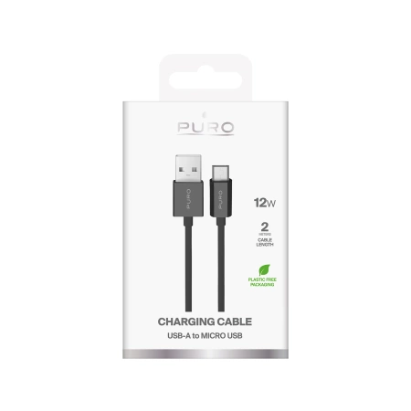 Kabel Puro 12W TPE USB-A - Micro-USB 2m - czarny