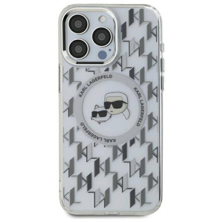 Karl Lagerfeld nakładka do iPhone 16 Pro 6,3&quot; KLHMP16LHMCKMHT przezroczysta Hardcase IML Monogram Karl&Choupette Head MagSafe