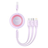 Baseus Bright Mirror 2 3in1 USB Type A cable - micro USB + Lightning + USB Type C 3.5A 1.1m purple (CAMJ010005)
