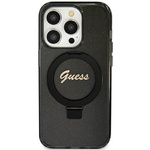 Guess GUHMP12MHRSGSK iPhone 12/12 Pro 6.1" czarny/black hardcase Ring Stand Script Glitter MagSafe