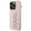 Karl Lagerfeld 3D-Gummi-Glitzer-Logo-Hülle für iPhone 15 Pro Max – Rosa
