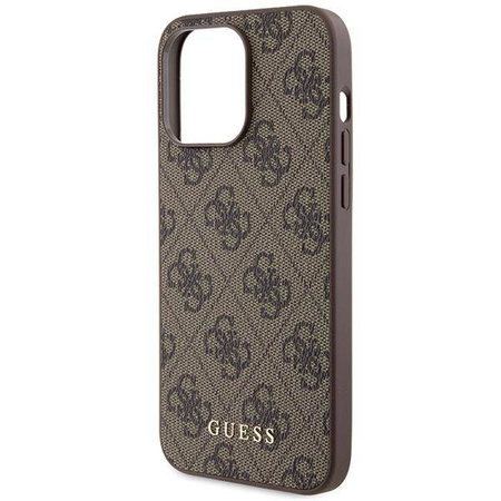 Etui Guess 4G Metal Gold Logo na iPhone 15 Pro Max - brązowe
