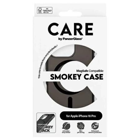 CARE by PanzerGlass Flaggschiff-Hülle iPhone 16 Pro 6,3" rauch/rauchig MagSafe 1350