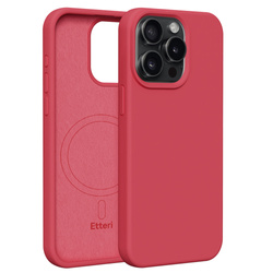 Nakładka Etteri Silicone Mag do iPhone 15 Pro Max 6,7" malinowa