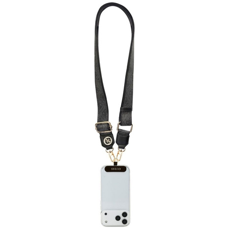 GUESS uniwesalny pasek GUUCNP4DGMK (4G PU Strap Tether Patch Strass Metal Logo) czarny