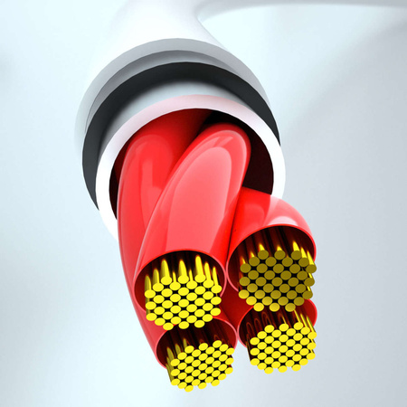 USB cable - USB C / micro USB / Lightning 480Mb/s 6A 1.2m - white