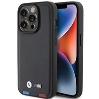 BMW BMHCP15L22PTDK iPhone 15 Pro 6,1" schwarz/schwarzer Lederstempel Tricolor