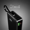 Powerbank SBS 20000 mAh 20W mit integriertem USB-C-Kabel und Digitalanzeige - schwarz