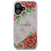 Original Handyhülle IPHONE 16 Guess Hardcase 4G Flowers Print MagSafe (GUHMP16SP4ROPEMCP) rosa