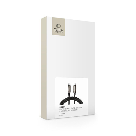 TECH-PROTECT UB10T ULTRABOOST TYPE-C CABLE PD240W/QC4.0 200CM BLACK