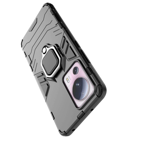 Ring Armor-Hülle für Xiaomi 13 Lite, gepanzerte Abdeckung, magnetischer Halterungsring, schwarz